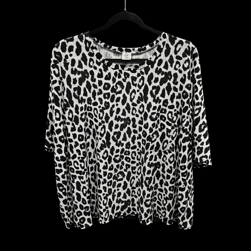 Animal Print Top | Leopard Soft Stretch Tee Casual XL